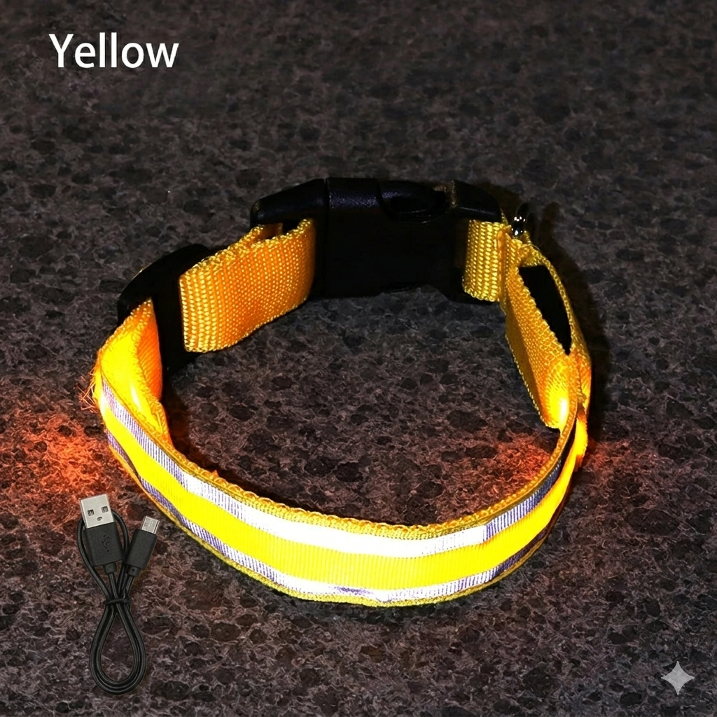 Rechargeable LED Reflective Pet Collar