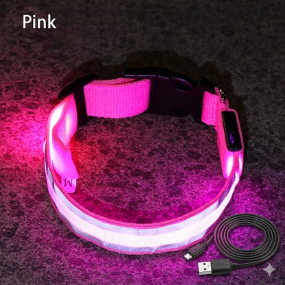 Rechargeable LED Reflective Pet Collar