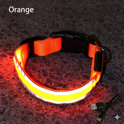 Rechargeable LED Reflective Pet Collar