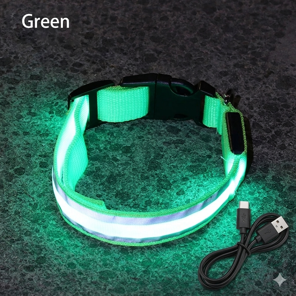 Rechargeable LED Reflective Pet Collar