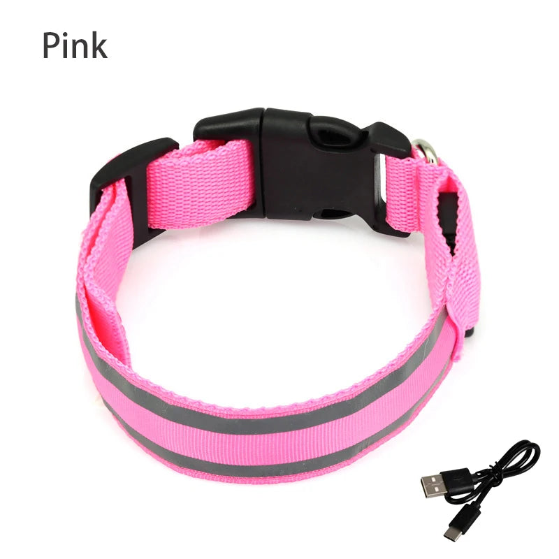 Rechargeable LED Reflective Pet Collar