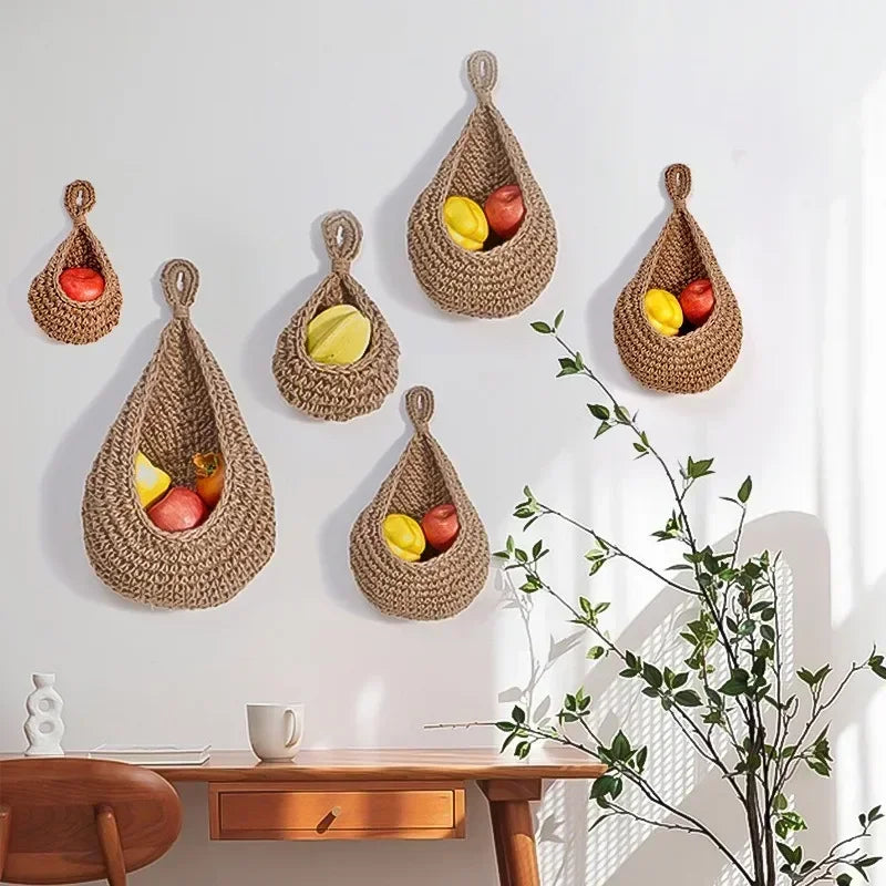 Handwoven Hemp Rope Basket Organizers