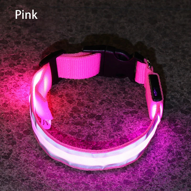 Rechargeable LED Reflective Pet Collar