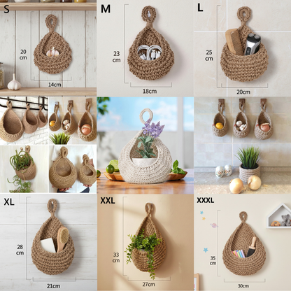 Handwoven Hemp Rope Basket Organizers