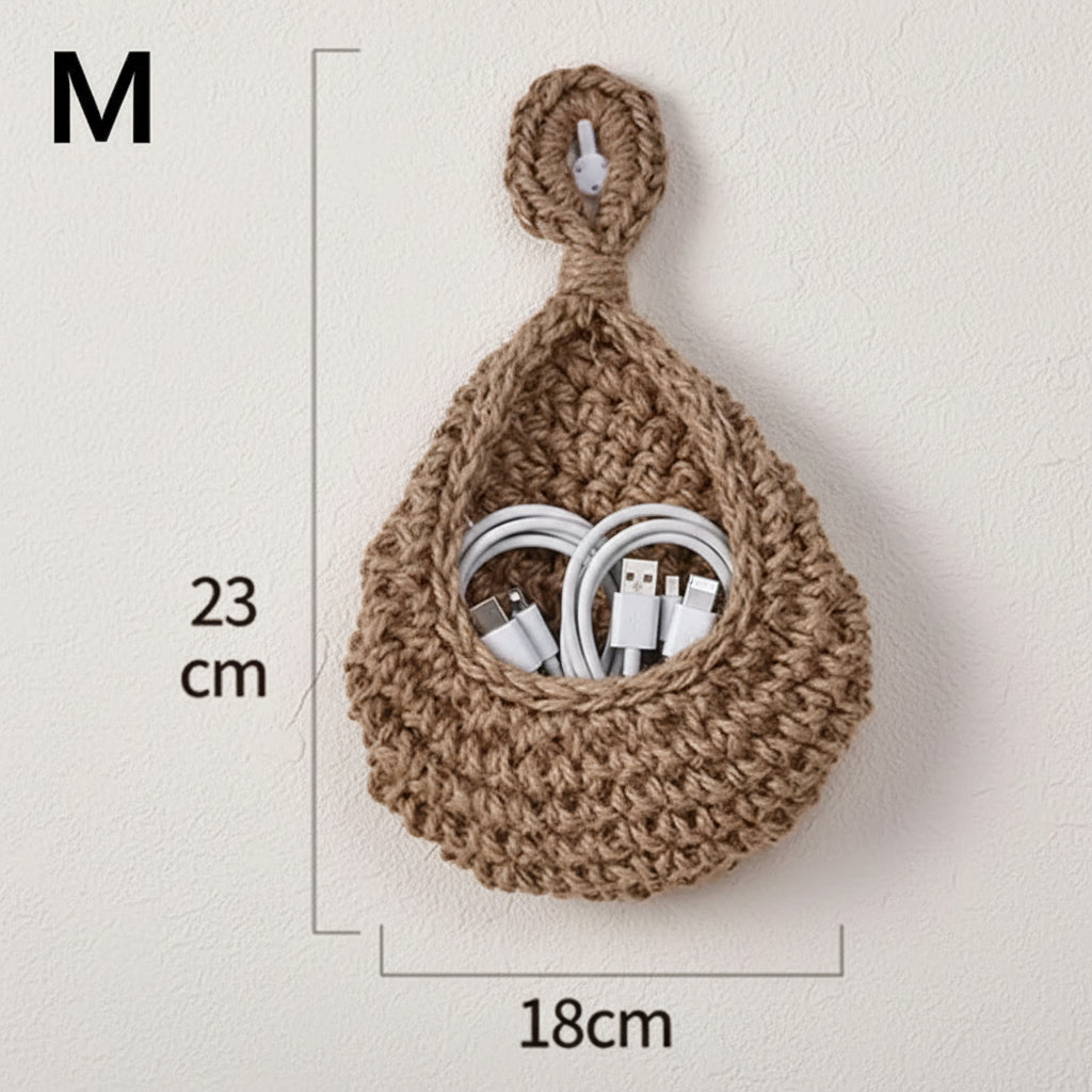 Handwoven Hemp Rope Basket Organizers